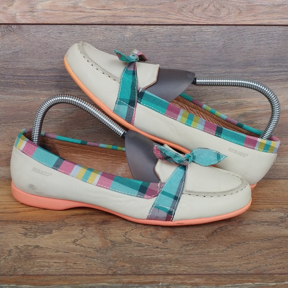 Sebago Felucca Plaid Ivory Leather Loafers